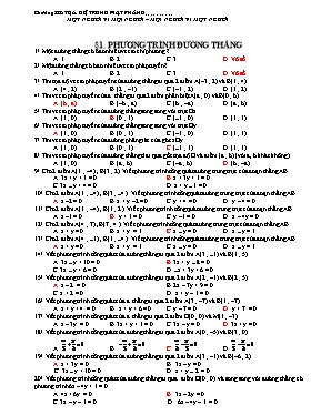 Trắc nghiệm Chương III Tọa độ trong mặt phẳng.